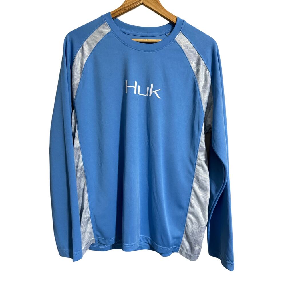 HUK Blue Fishing Shirt Medium